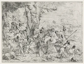 Rachel versteckt Labans Idole oder Laban sucht nach Idolen, ca. 1630-40